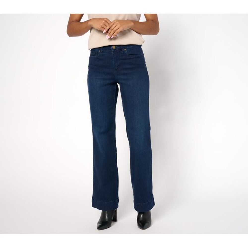 Belle by Kim Gravel Women's Plus Sz Pants 30 TripleLuxe Denim Dressy Blue